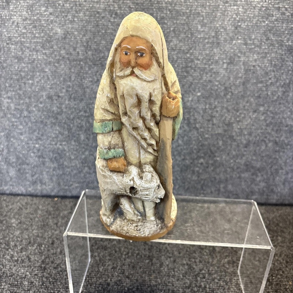 Vtg~Anthony Costanza~White Christmas~Santa/Bear~1998~386413
